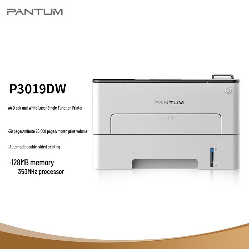 

Pantum P3019DW A4 Black & White Laser Printer CN plug (adapter included)