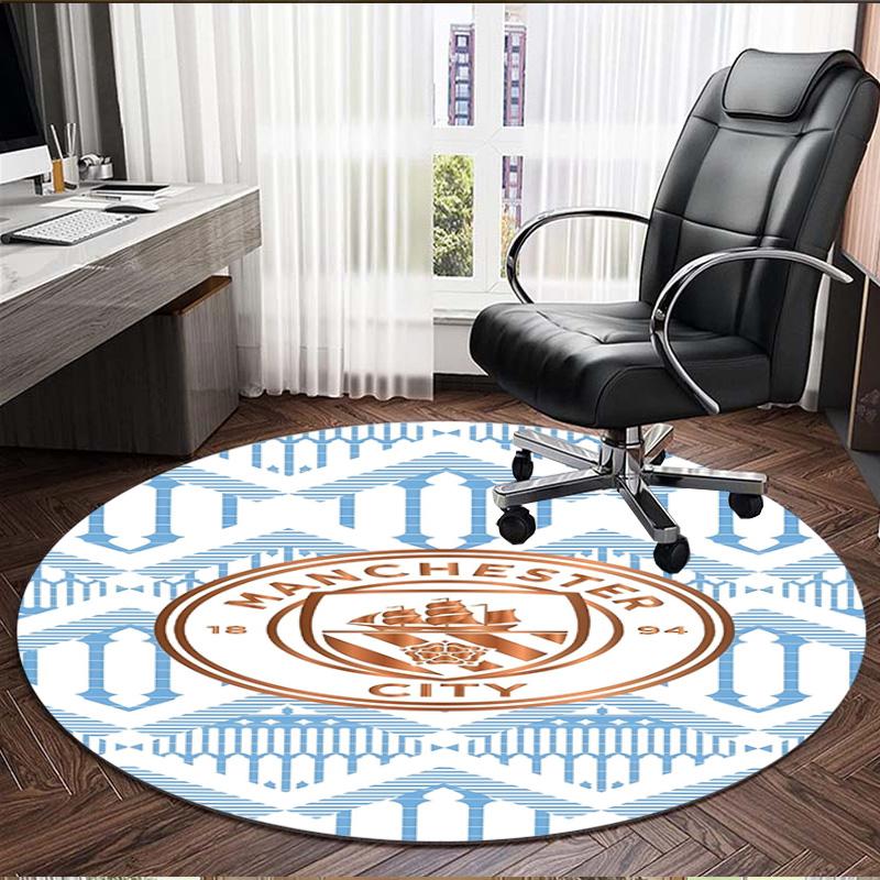 Manchester Football FC Print Round Rug, Washable Floor Carpet, For Entryway Dorm Laundry Room Office Study, Home Decor Birthday Christmas Gift