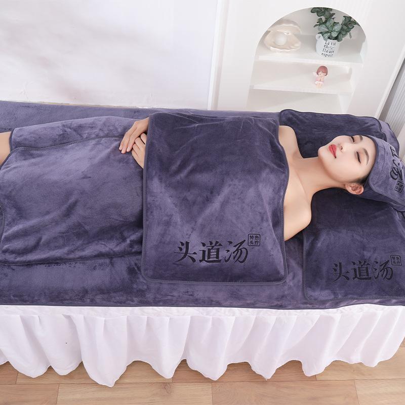 

Salon-Specific Towels Skin Management Bed Sheets Soft Breathable Absorbent Bath Skirts Head Wrap Large Towels Five-piece Set five-piece set&1pc темно-сірий