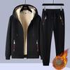Men's Fleece Tracksuit Set Casual Full-Zip Sweatsuits Long Sleeve Hoodie and Jogging Pants Set