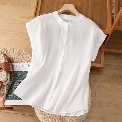 A Niche Cotton and Linen Shirt for Women In Summer Loose and Comfortable Casual Sleeveless Women’s Blouses & Shirts