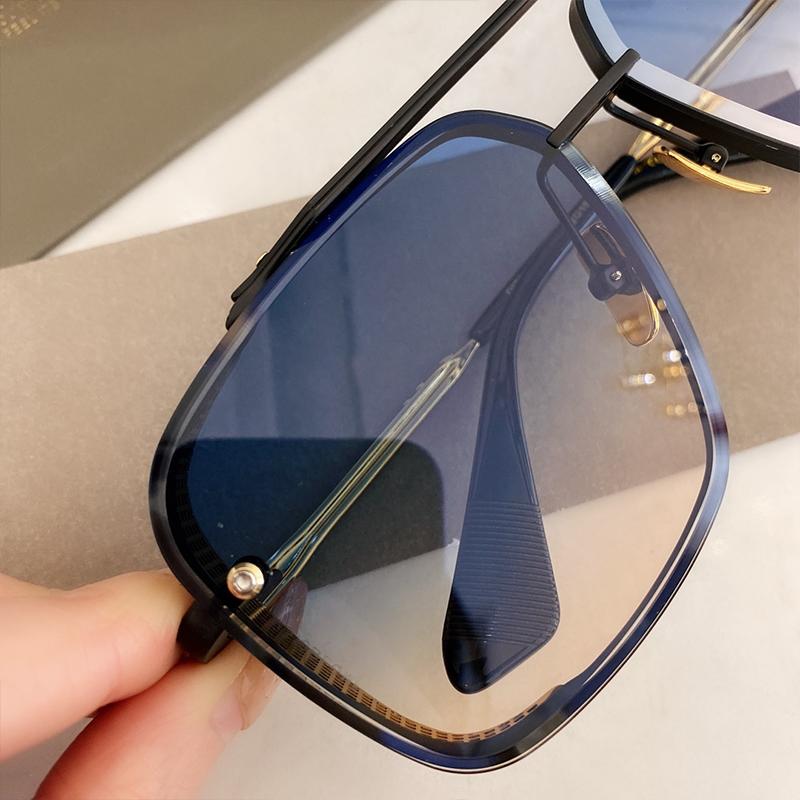 Men's Luxury Black Gold Diamond Cut Pilot Sunglasses Limited Edition Top Quality Hand Craft Double Bridge Alloy Solar Glasses