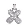 Cross Hip Hop Copper Zircon 26-Letter Pendant Necklace