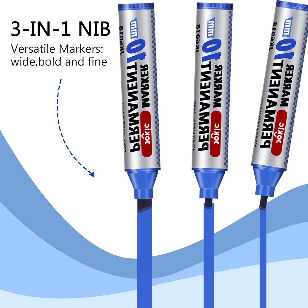 3 Kleuren Grote Capaciteit POP Marker, 10 mm Punt, Permanente Markers, Sneldrogend, Logistieke Marker Pen Koeriersdoos Marker Pen