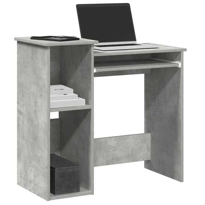 VidaXL Desk with Shelves Concrete Grey 84x40x78 Cm Engineered Wood, Computer Desk, Standing Desk, Desk with 860448