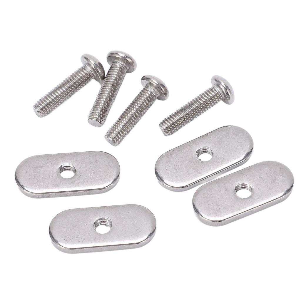 4 Sets Kayak Rail Screw Stainless Steel M5 Thread Rust Proof Boat Track Nuts for Canoes