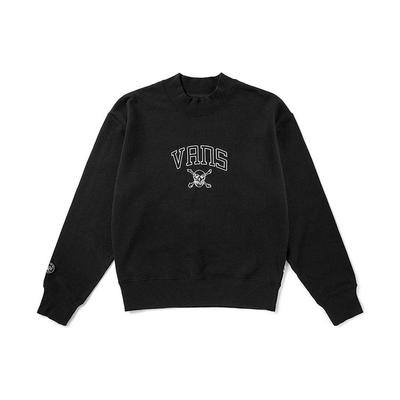 Vans Letter Skull Embroidered Crewneck Sweatshirt Unisex Sweatshirt Black VN0A4UTUBLK