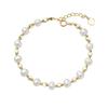 5-6mm Baroque Freshwater Pearl Bracelet for Women Girls Heart Rectangle clasp 16cm+3cm 18k Gold Adjustable Bracelet Jewelry Gift