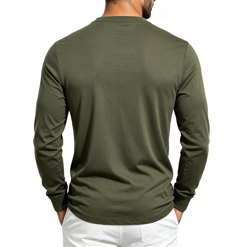 Herren S EU Größe Langarm T-Shirt Slim Fit Lässig Basisschicht