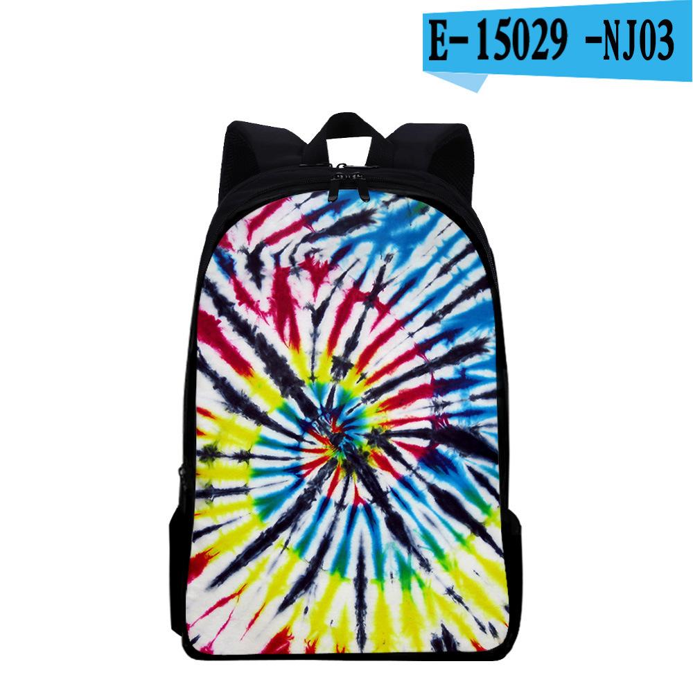 Classic Popular Funny Tie Dye Notebook Backpacks Pupil School Bags 3D Print Oxford Waterproof Boys/Girls Laptop Backpacks