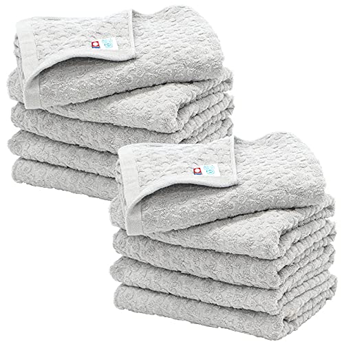 

Nissen Shoko Imabari Towel Eco Clover Mini Bath Towel Set of 10 Gray 330017-10b_GY