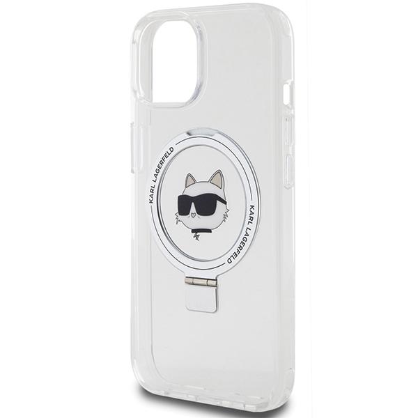 Karl Lagerfeld Klhmp15Mhmrschh Iphone 15 Plus / 14 Plus 6.7 Biały/White Hardcase Ring Stand Choupette Head Magsafe