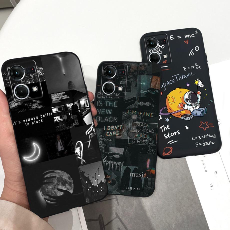 For Cover Reno 7 4G Case Shockproof Soft Silicone Phone Cases For OPPO Reno 7 Global CPH2363 Reno7 4G Back Cover Fashion Cat