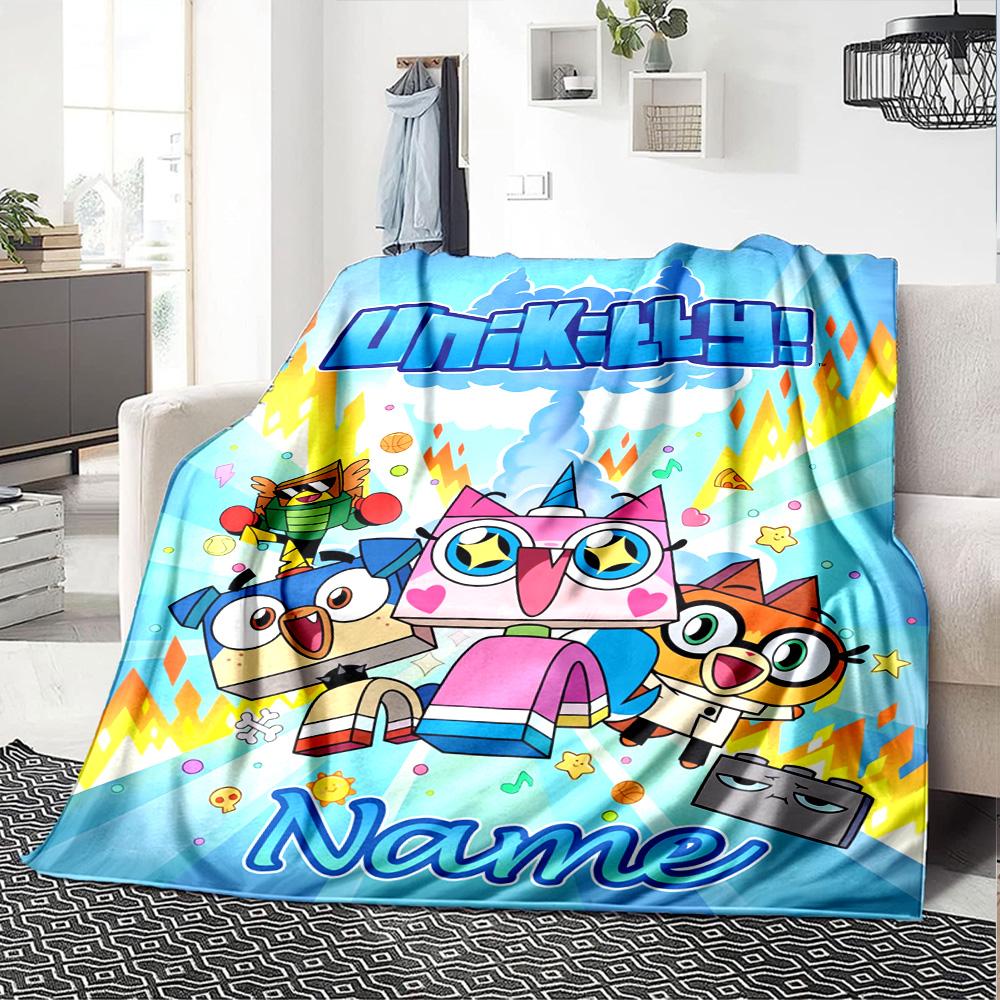 Customiz Name Personality UniKitty Blanket Soft &Warm Sofa Office Bed Travel Lunch Break Blanket, Gift Suitable All Seasons
