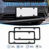 New 2pcx High Quality Stainless Steel Metal License Plate Frame Tag Cover Black US-Spec Car License Plate Frame Waterproof Anti-corrosion Plate