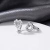 Sparkling Rhinestone Hoop Earrings Mini Ear Buckle Cute Heart Stud Earrings  Female