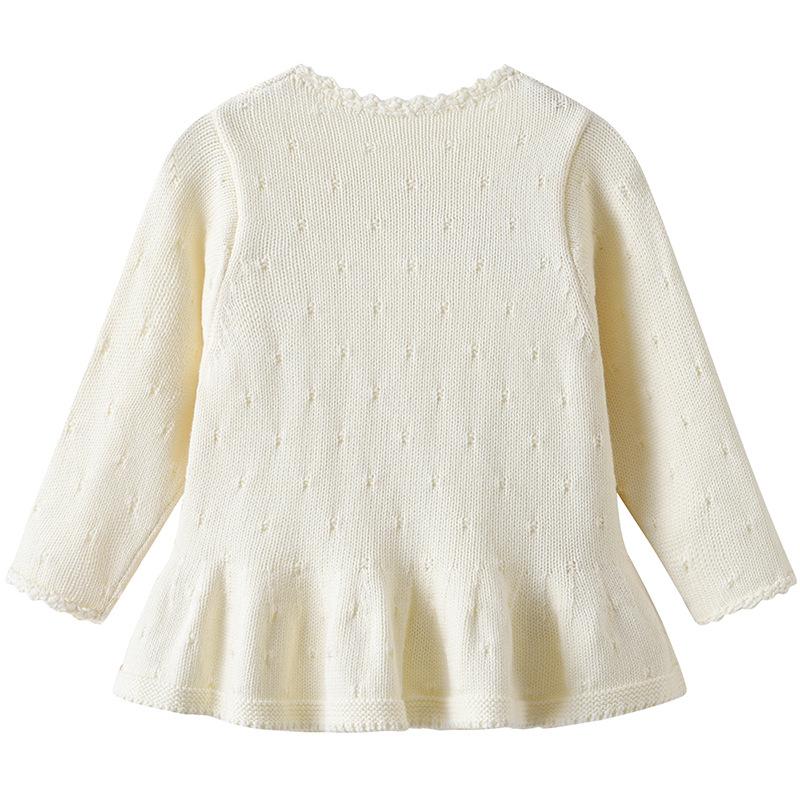 Spring and Autumn Infant Cotton Princess Baby Top Dress Sweater Coat Fashionable All-match Girl Knitted Cardigan