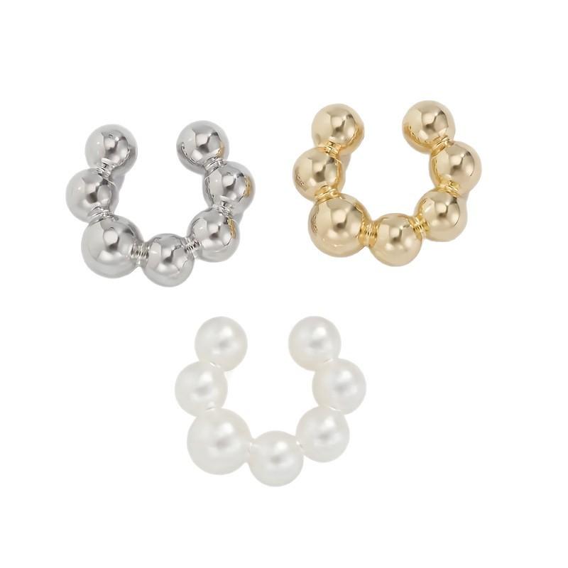 

Set of Three Clip On Earrings Featuring Beaded Design Suitable for Non Pierced Ears Durable Lightweight Metal and Faux Pearl Construction One Size
