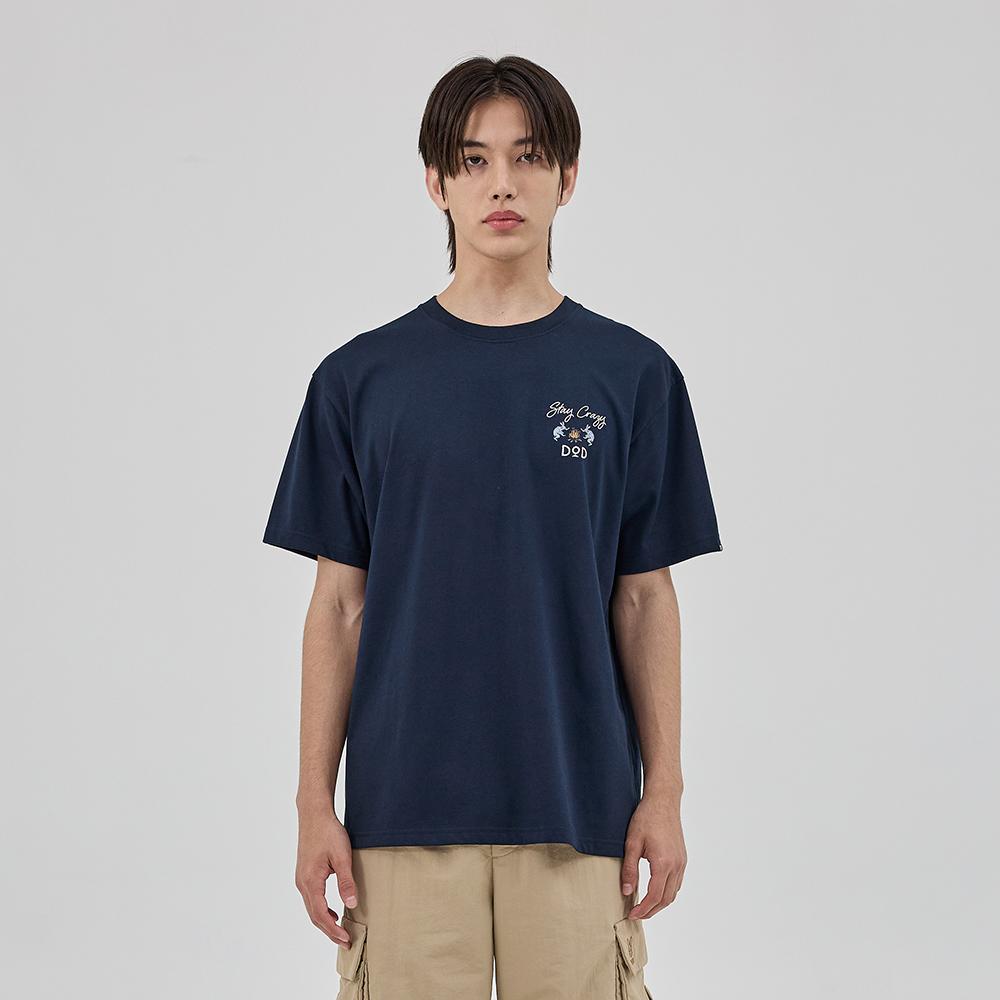 DOD Stay Crazy Short T-Shirt - Navy