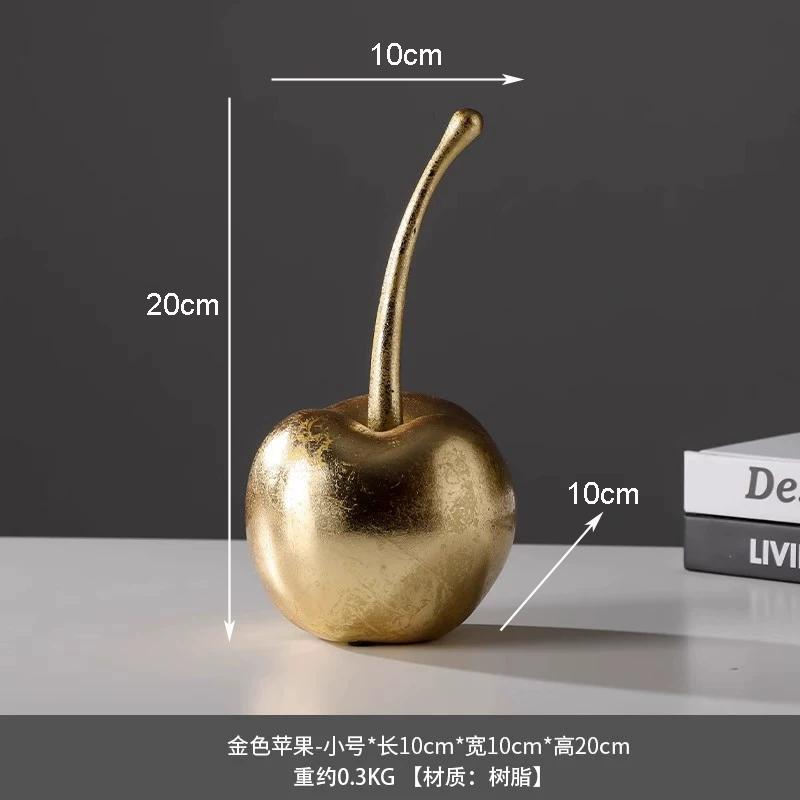 Golden Blue Resin Apple Sculpture White