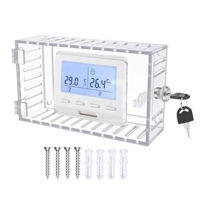 Universal Thermostat Lock Box with Key Clear Acrylic Thermostat Cover with Lock Large Thermostat Guard Easy To Install for Home