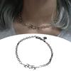 Trendy Fashion Punk Necklace Hollow Thorn Love Pendant Choker Cool Unisex Neck Jewelry Alloy Material for Party Daily