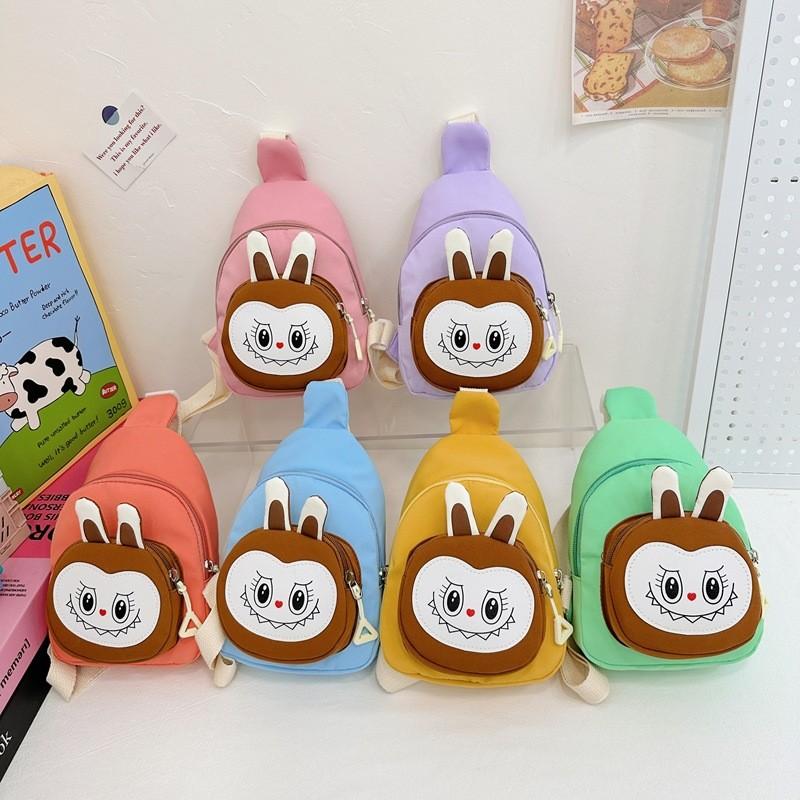 Printed Solid Color Shoulder Crossbody Chest Bag Children Gift Outdoor