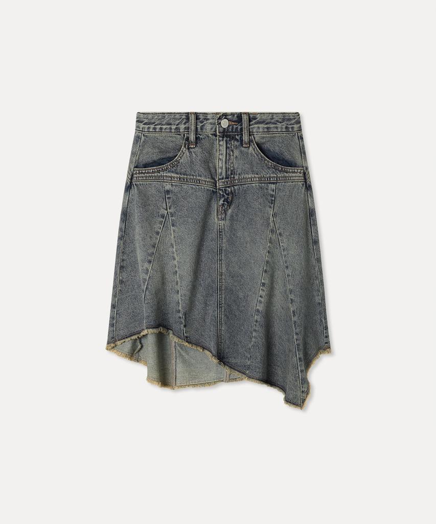 MIXXO Asymmetrical Midi Denim Skirt_Miwwjg911J