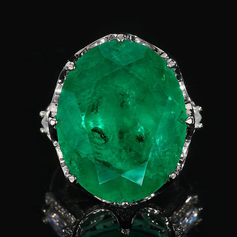 Jewelry Set Jewelry Necklace Ring Emerald Paraiba Vintage Big Egg Women S Fashion