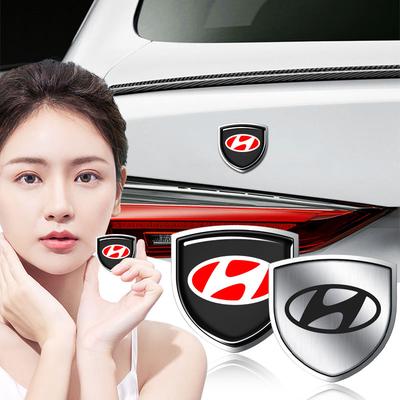 1Pcs 3D Metal Auto Door Shield Emblem Car Body Badge Sticker Styling For Fe Sonata Solaris Azera Creta I30 IX25 IX35