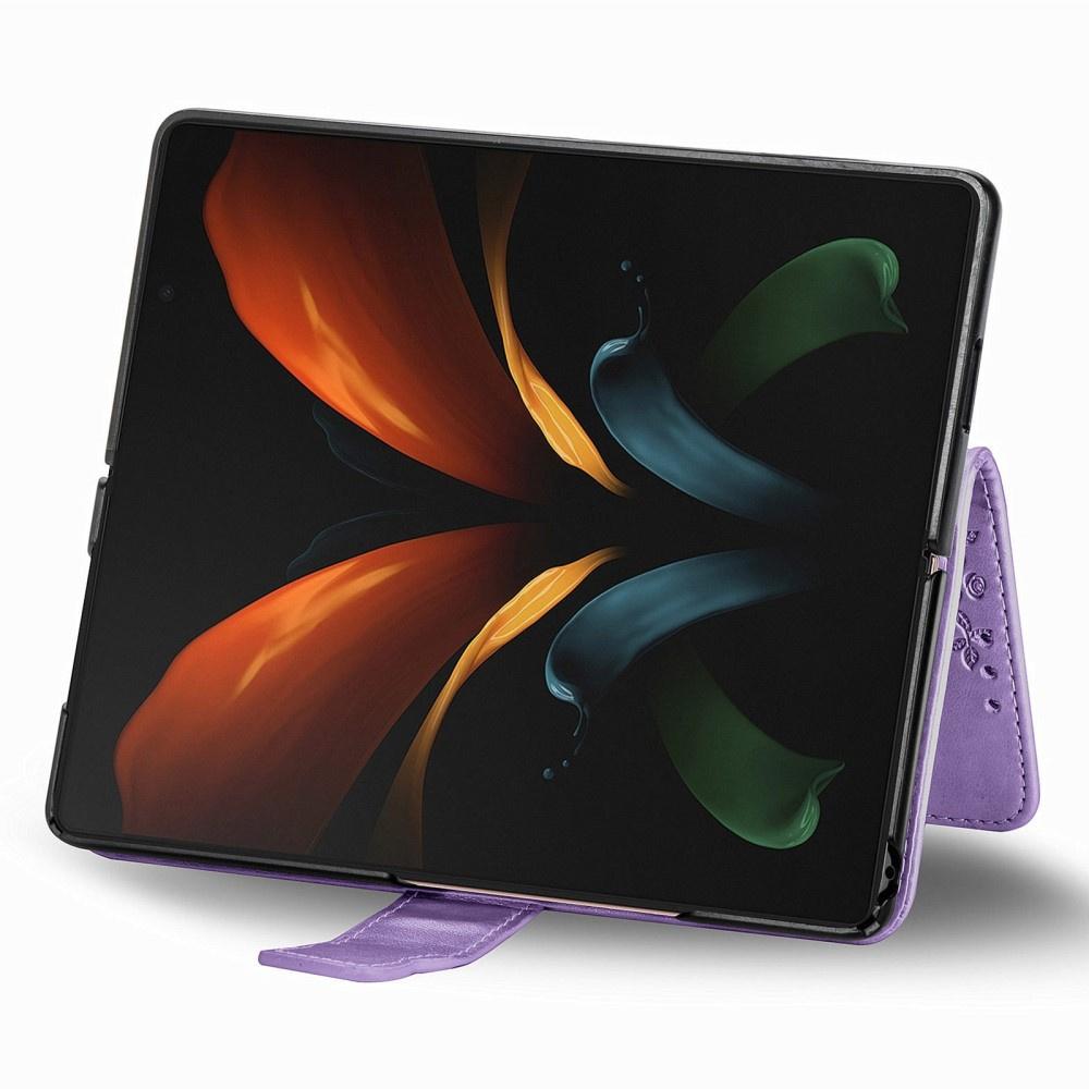 Flip Case for Samsung Galaxy Z Fold 4 5G, Butterfly, Purple