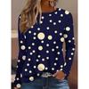 Women's Autumn and Winter 3D Printed Crew Neck Long Sleeve T-Shirt Fashion Versatile Breathable Trend Casual