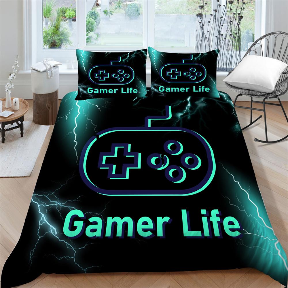 Gamepad Print Bedding Cover Gane Handle Pattern Bed Set Bedding Cover Boy Girl Single Size Duvet Cover Polyester Bedroom Decor