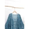 DIMANAF 2026 New Blue Cardigan Women Knitting Lace Long Vest Hollow Summer Style Basic Tops Tees Loose Clothing