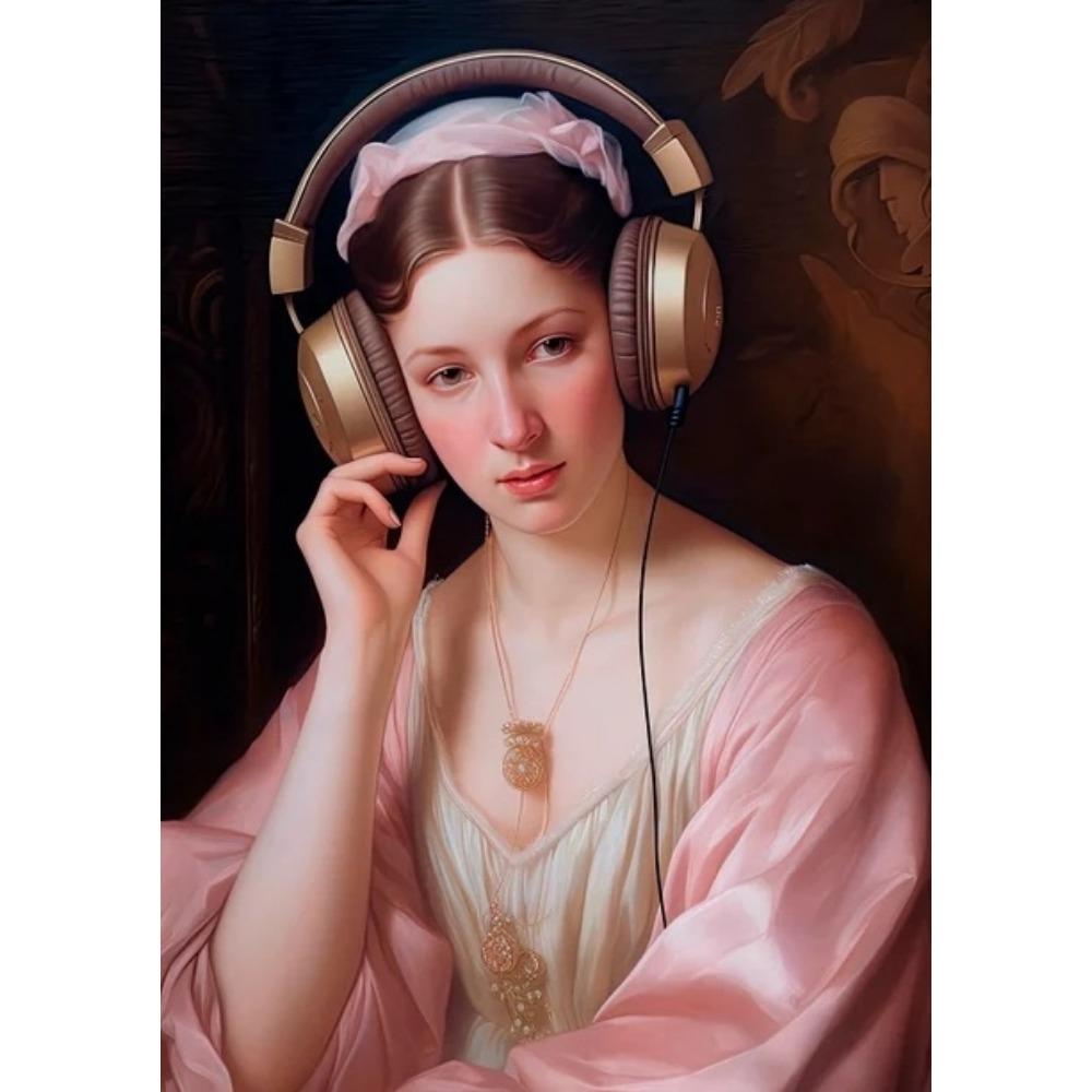 Funny Altered Art Victorian Woman Portrait Poster Prints For Living Room Home Decor Vintage Nobel Girl Canvas Painting Wall Art