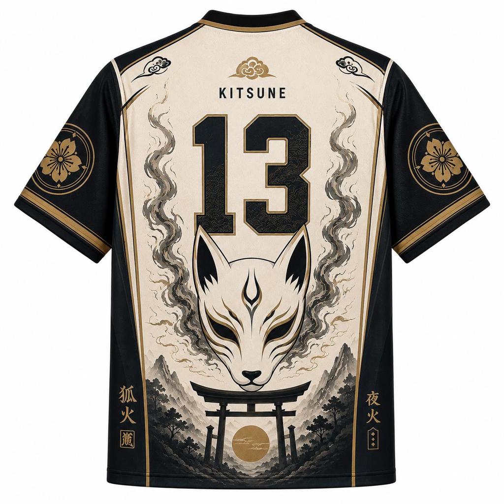 2026 Summer Fashion Retro Japanese Style Fox Day Design 3D Printing Outdoor Leisure Fitness Style V-neck T-shirt Size Up