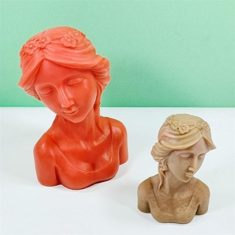 Elegant Portrait Resin Epoxy Molds Beautiful Girls Shape Figurines Decoration Creating Silicone Mold for Craft Project