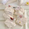 5 Pairs Dot Yarn Women Short Socks Fashion Cute Cartoon Pattern Spring/Summer Sweat Absorbing Breathable Casual Socks