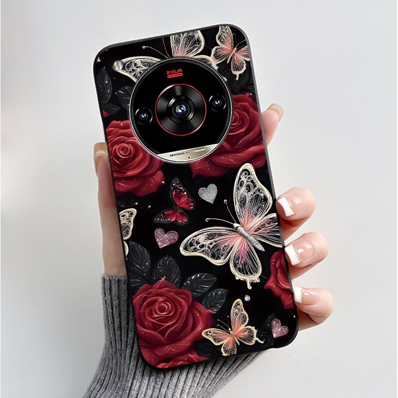 Printed Phone Case For ZTE Nubia Focus 2 Ultra 5G Funda Capa Soft Silicone Black Shell Cover Cute Flower Cartoon Casing Coque