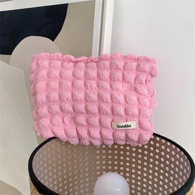Fashion Women Solid Color Cosmetic Bag Large Capacity Make Up Storage Pouch Japan Style Zipper Makeup Bags Clutch Beauty Case