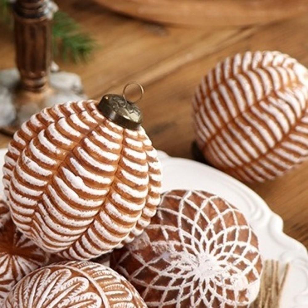 12PCS Brown Xmas Hanging Ball 8cm Christmas Spheres Pendant Merry Christmas Decoration