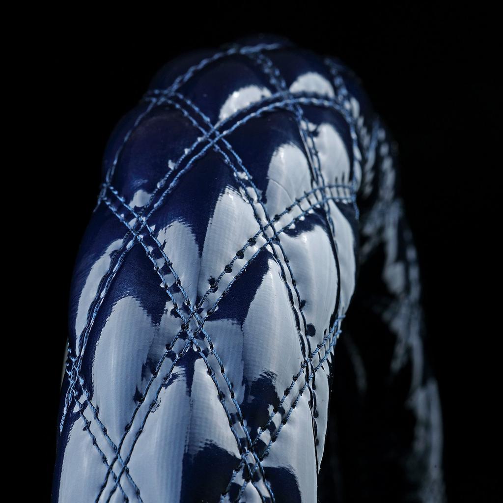 Miyabi MHC-BQW-MLNV Extra Thick Steering Wheel Cover, Break Quilt, Double Stitched Diamond, ML, Navy.