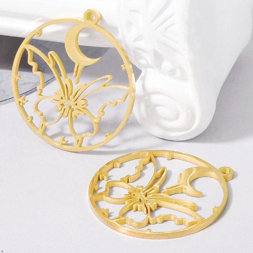 5pcs Gold Color Pvd Stainless Steel Witch Knot Snake Blood Moon Pendants For Jewelry Making Supplies DIY Keychain Earrings Charm