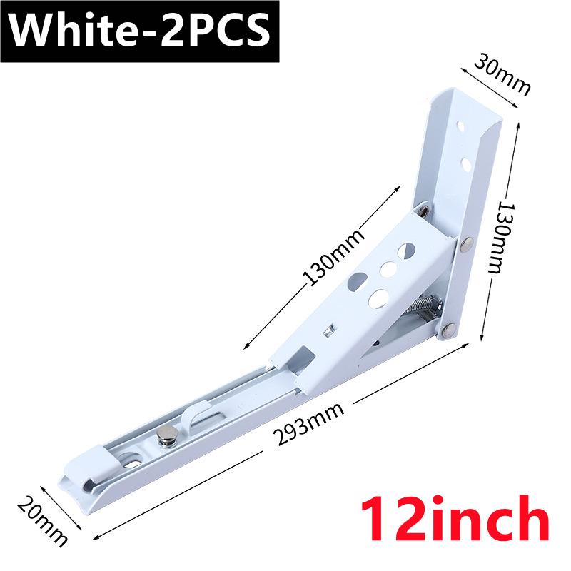 New 2PCS Folding Shelf Brackets 8-14inch Heavy Duty Stainless Steel Collapsible Shelf Table Work Space Saving DIY Bracket 2025