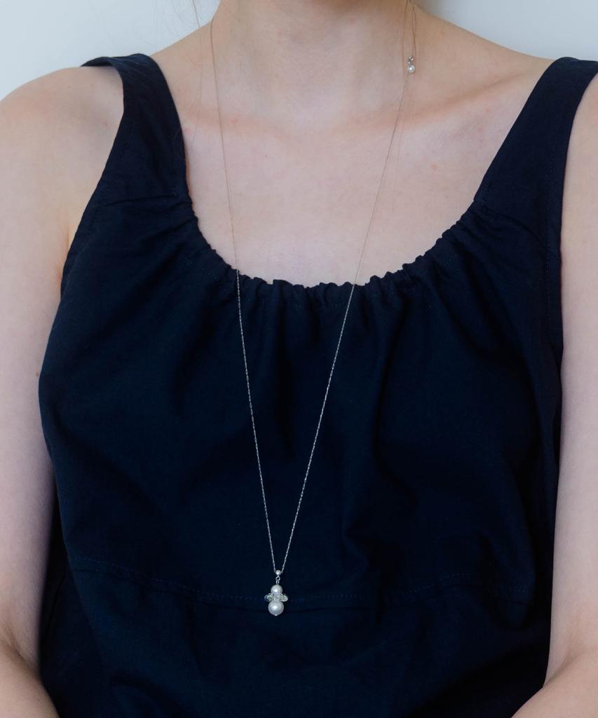 Pearly More White Snowman Long Necklace (2 Colors)_Pm25N005Hs