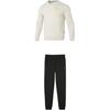 Fleece Lined Pullover Sweatshirt And Knit Cuffed Mid Rise Long Pants Set Men Sweatshirt Set 693711-87+684197-01