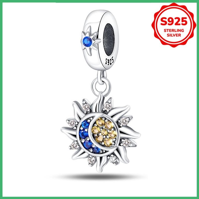 

925 silver sun, moon, stars, charm beads DIY bracelet necklace engagement birthday jewelry gift