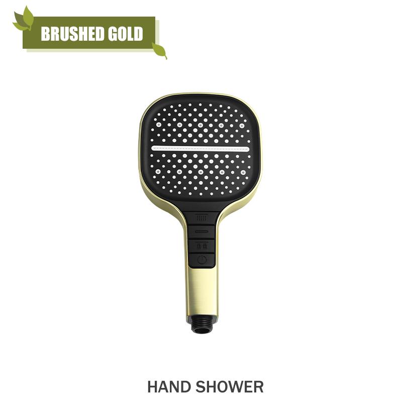 ABS Hand Shower Brushed Gold Chrome White Black 7 Modes Hand Held Shower Wall Mounted Adjustable Holder Hand Hold Shower Head