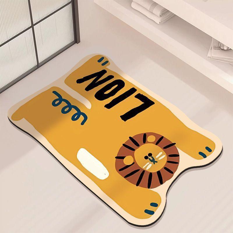 

Коврик для пола в ванной, впитывающая диатомовая подушка, туалет в ванной, дверь в дом, противоскользящий быстросохнущий коврик для ног, ковер 40X60cm 15.7X23.6in львиный