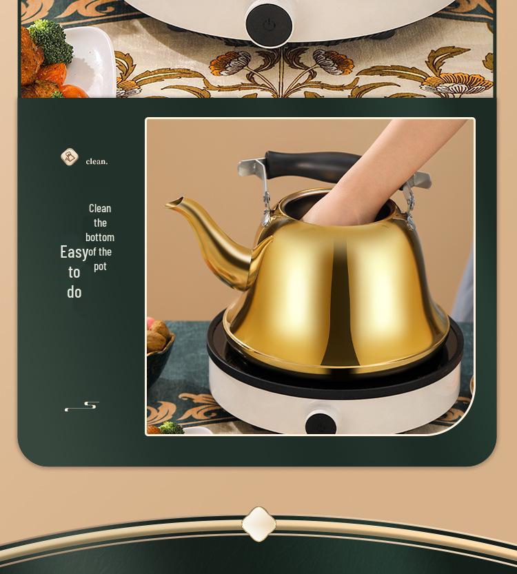 Commercial Stainless Steel Whistling Kettle for Tea & Soup Refill in Restaurants & Homes
